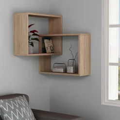 Drawer MALI Étagère d'angle murale en bois L68cm