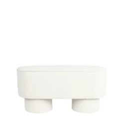 No name MARCOS Banc arrondi en tissu bouclette L93cm