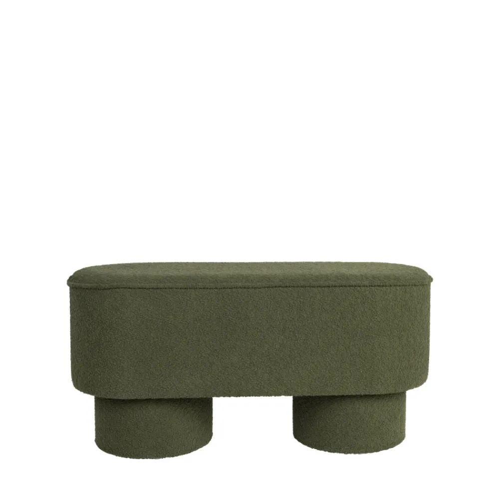 No name MARCOS Banc arrondi en tissu bouclette L93cm