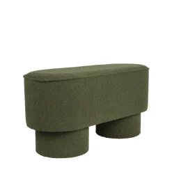 No name MARCOS Banc arrondi en tissu bouclette L93cm