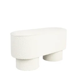 No name MARCOS Banc arrondi en tissu bouclette L93cm