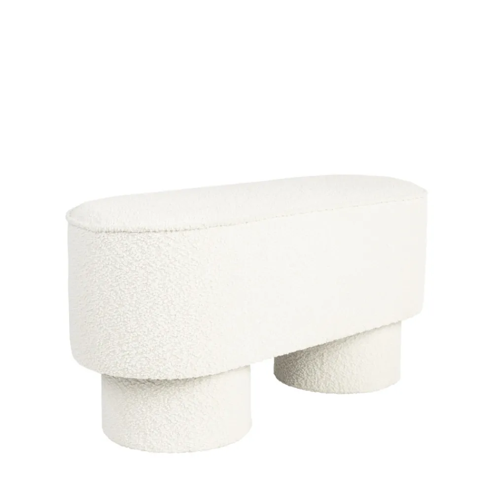 No name MARCOS Banc arrondi en tissu bouclette L93cm