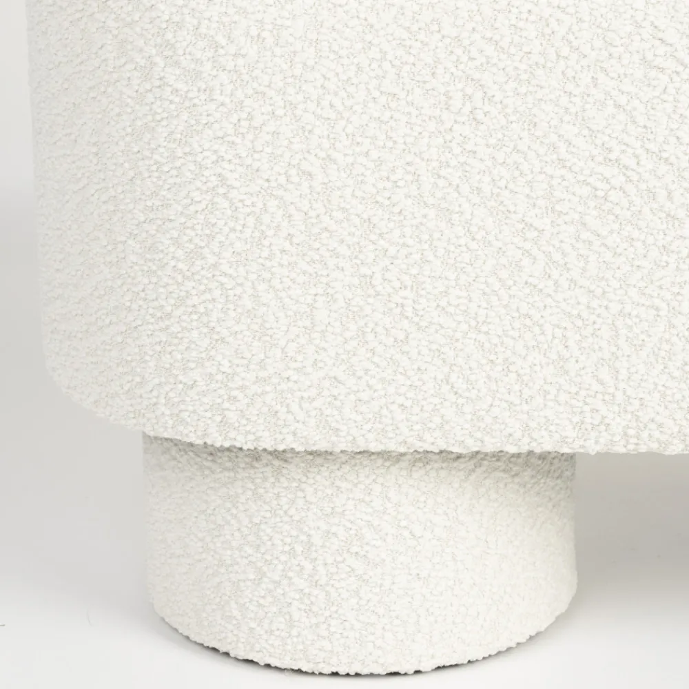 No name MARCOS Banc arrondi en tissu bouclette L93cm