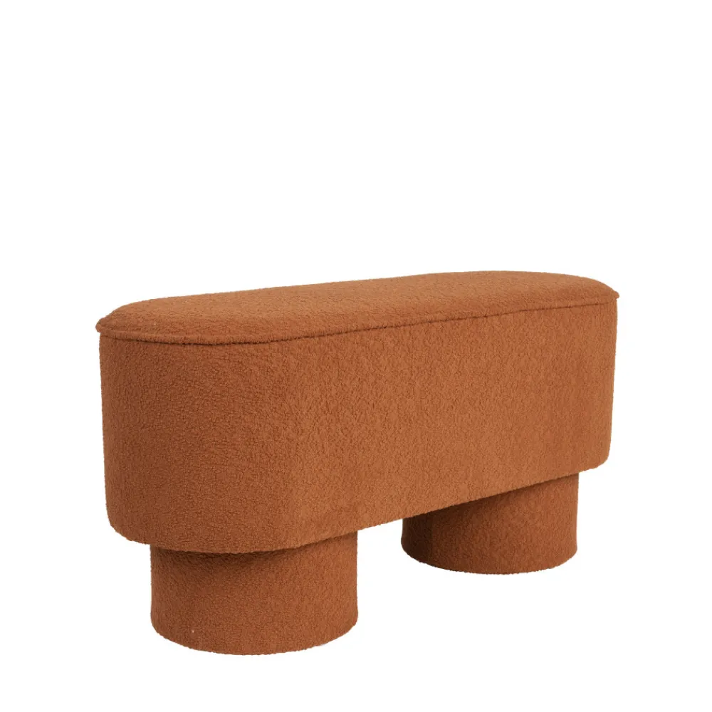 No name MARCOS Banc arrondi en tissu bouclette L93cm