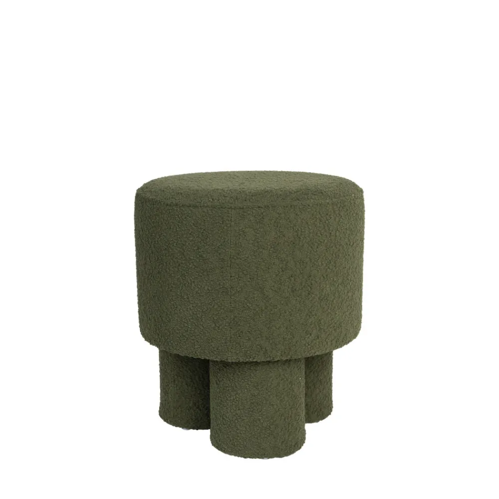 No name MARCOS Tabouret rond en tissu bouclette ø40cm