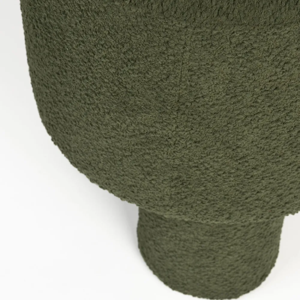 No name MARCOS Tabouret rond en tissu bouclette ø40cm
