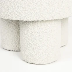 No name MARCOS Tabouret rond en tissu bouclette ø40cm