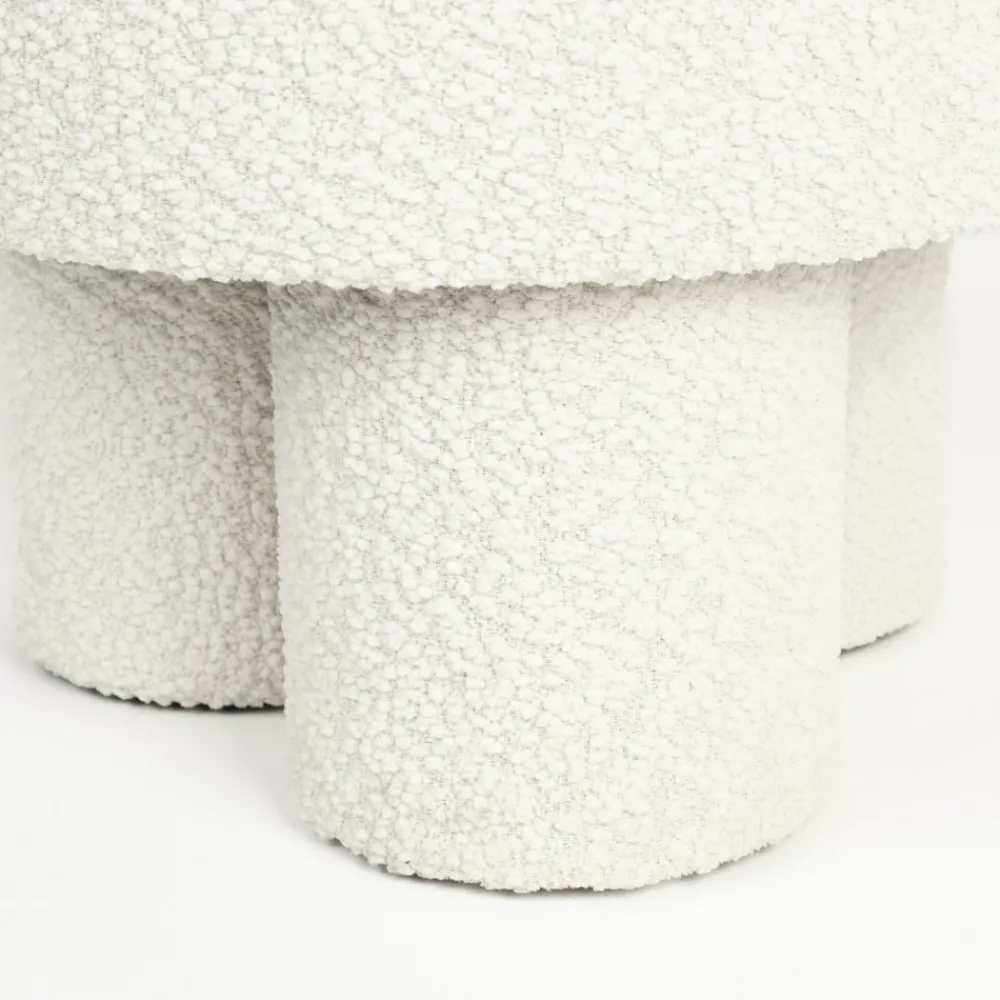 No name MARCOS Tabouret rond en tissu bouclette ø40cm