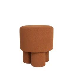 No name MARCOS Tabouret rond en tissu bouclette ø40cm