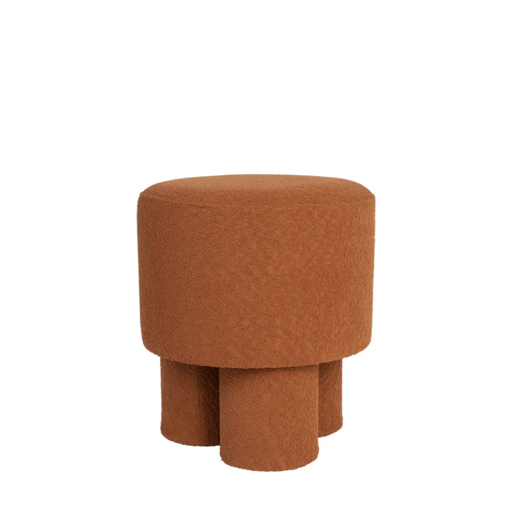 No name MARCOS Tabouret rond en tissu bouclette ø40cm
