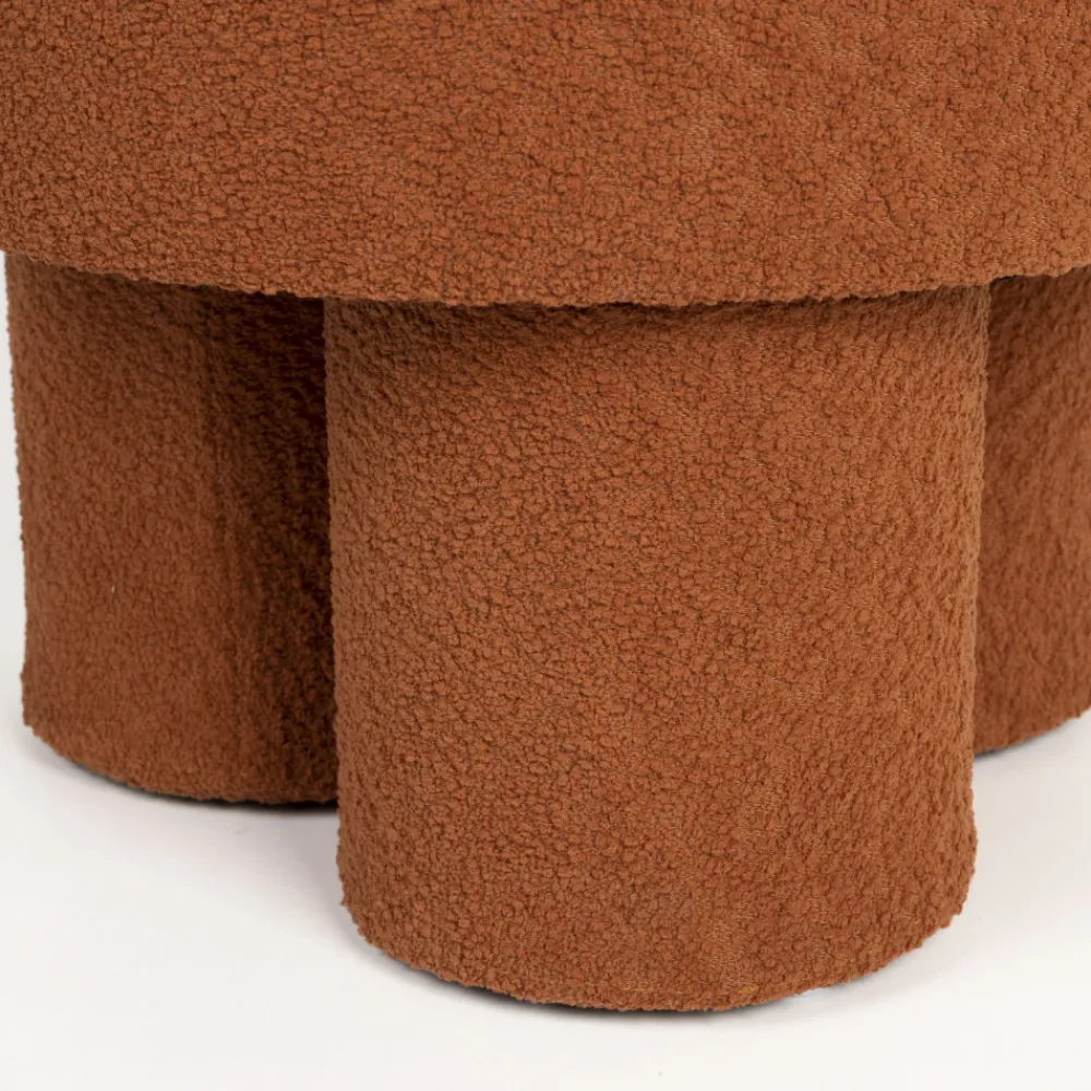 No name MARCOS Tabouret rond en tissu bouclette ø40cm