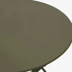 Drawer MARSEILLE Ensemble table de jardin pliante ronde bistrot et 2 chaises en métal