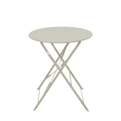 Drawer MARSEILLE Ensemble table de jardin pliante ronde bistrot et 2 chaises en métal