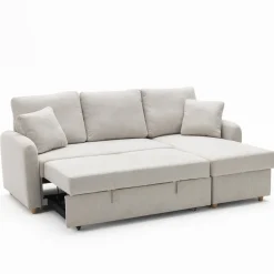 Drawer MATERA Canapé d'angle réversible convertible 3 places en tissu avec coffre