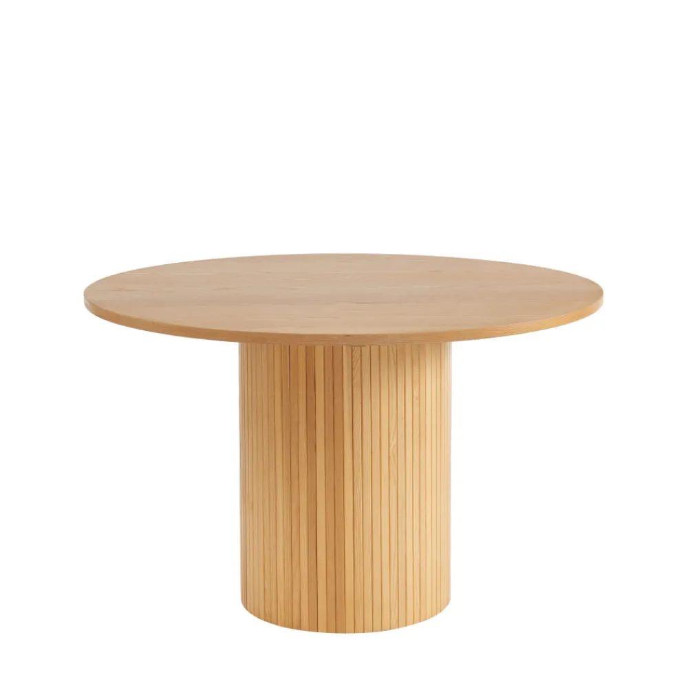 No name MATI Table à manger 4 personnes ronde en bois