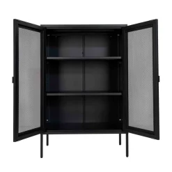 House Nordic MELBOURNE Vaisselier en métal avec portes grillagées