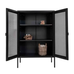 House Nordic MELBOURNE Vaisselier en métal avec portes grillagées