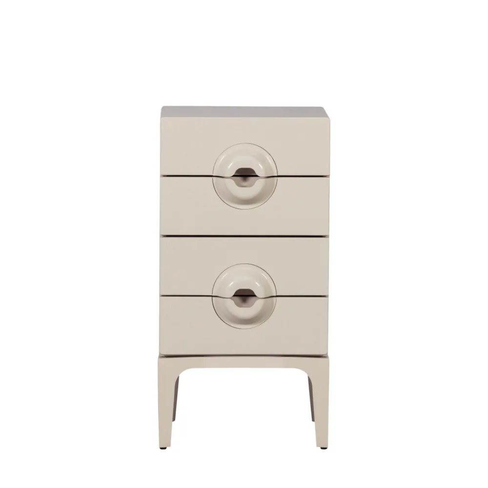 Woood MERGE Petit meuble de rangement 4 tiroirs en bois et métal H89cm