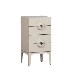 Woood MERGE Petit meuble de rangement 4 tiroirs en bois et métal H89cm