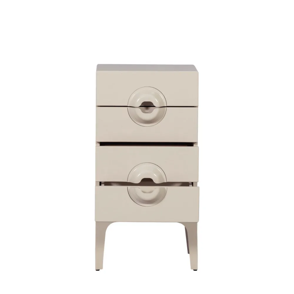 Woood MERGE Petit meuble de rangement 4 tiroirs en bois et métal H89cm