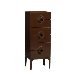 Woood MERGE Petit meuble de rangement 6 tiroirs en bois et métal H120cm