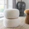House Nordic MILFORD Pouf rond en tissu bouclette ø38cm