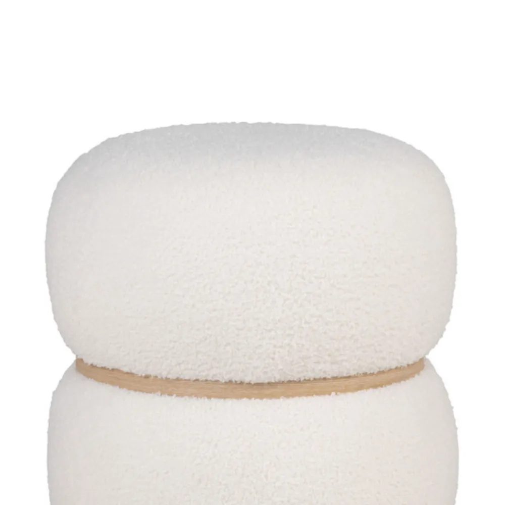 House Nordic MILFORD Pouf rond en tissu bouclette ø38cm