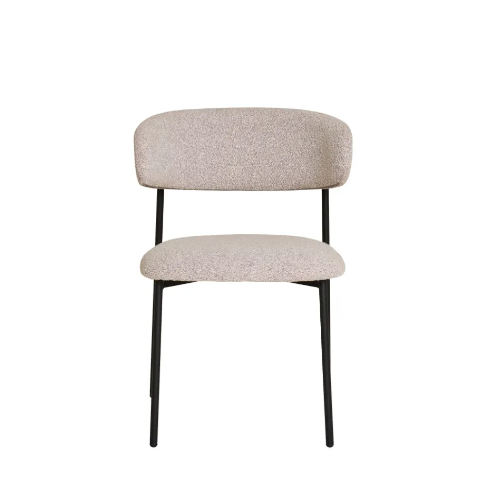 House Nordic MIRA Lot de 2 chaises en tissu bouclette et métal