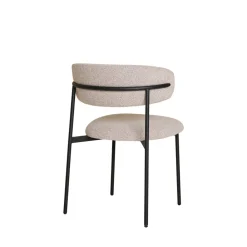 House Nordic MIRA Lot de 2 chaises en tissu bouclette et métal