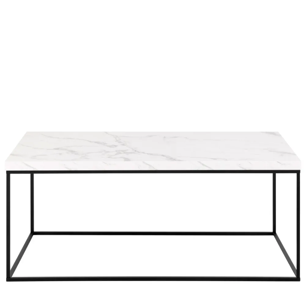Drawer MIXO Table basse en effet marbre et métal 110x55cm
