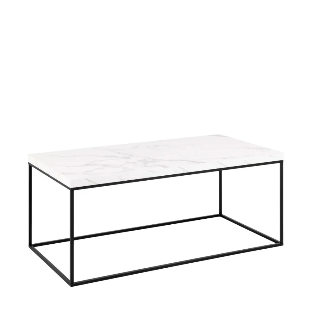 Drawer MIXO Table basse en effet marbre et métal 110x55cm