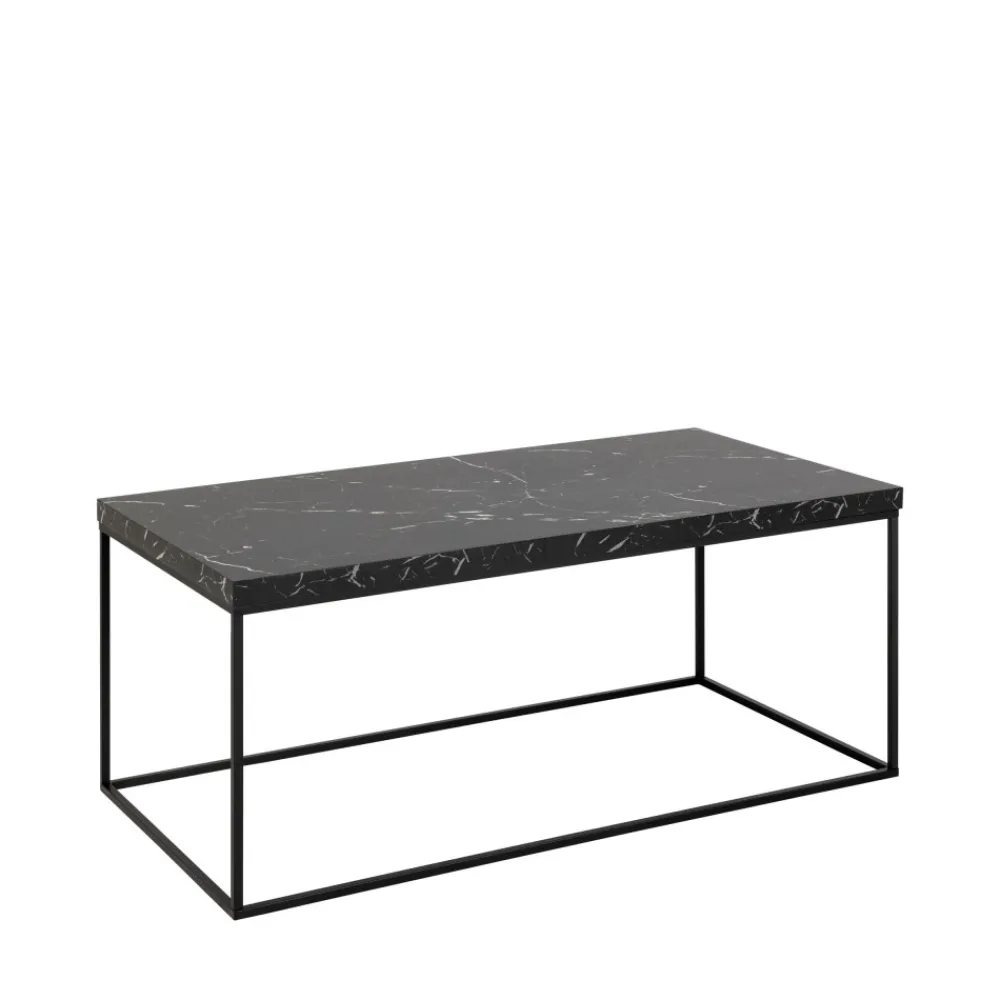 Drawer MIXO Table basse en effet marbre et métal 110x55cm