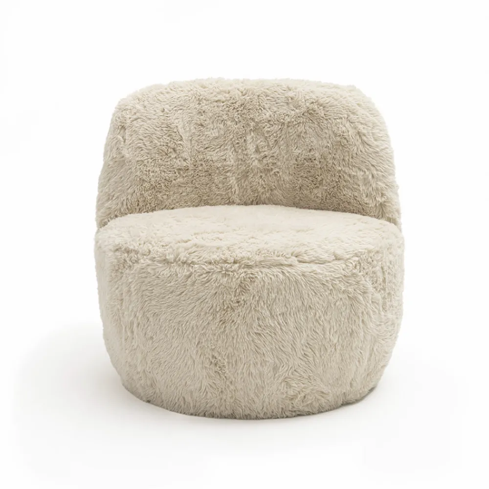 Drawer MO Fauteuil rond en fausse fourrure