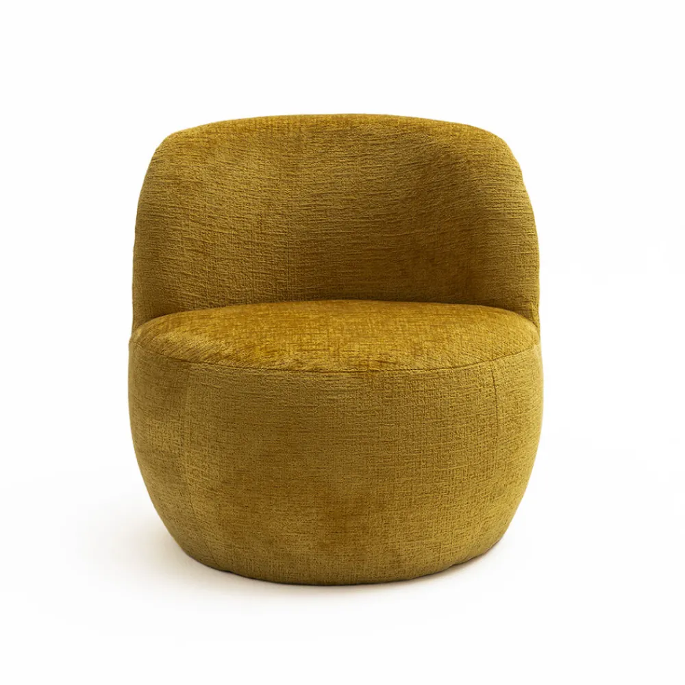 Drawer MO Fauteuil rond en tissu chenille