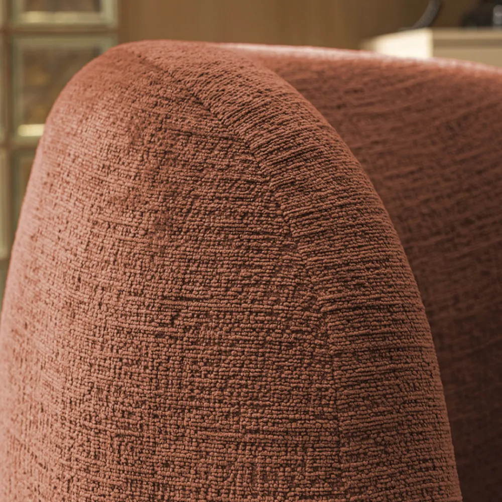 Drawer MO Fauteuil rond en tissu chenille