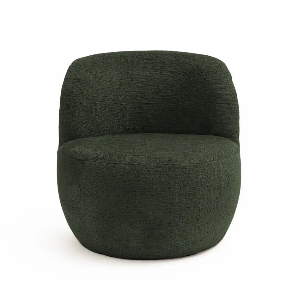 Drawer MO Fauteuil rond en tissu chenille