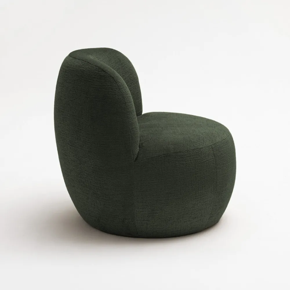 Drawer MO Fauteuil rond en tissu chenille