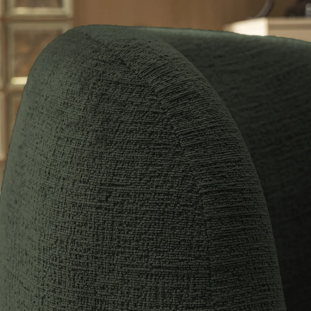 Drawer MO Fauteuil rond en tissu chenille