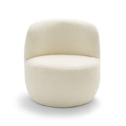 Drawer MO Fauteuil rond en tissu bouclette