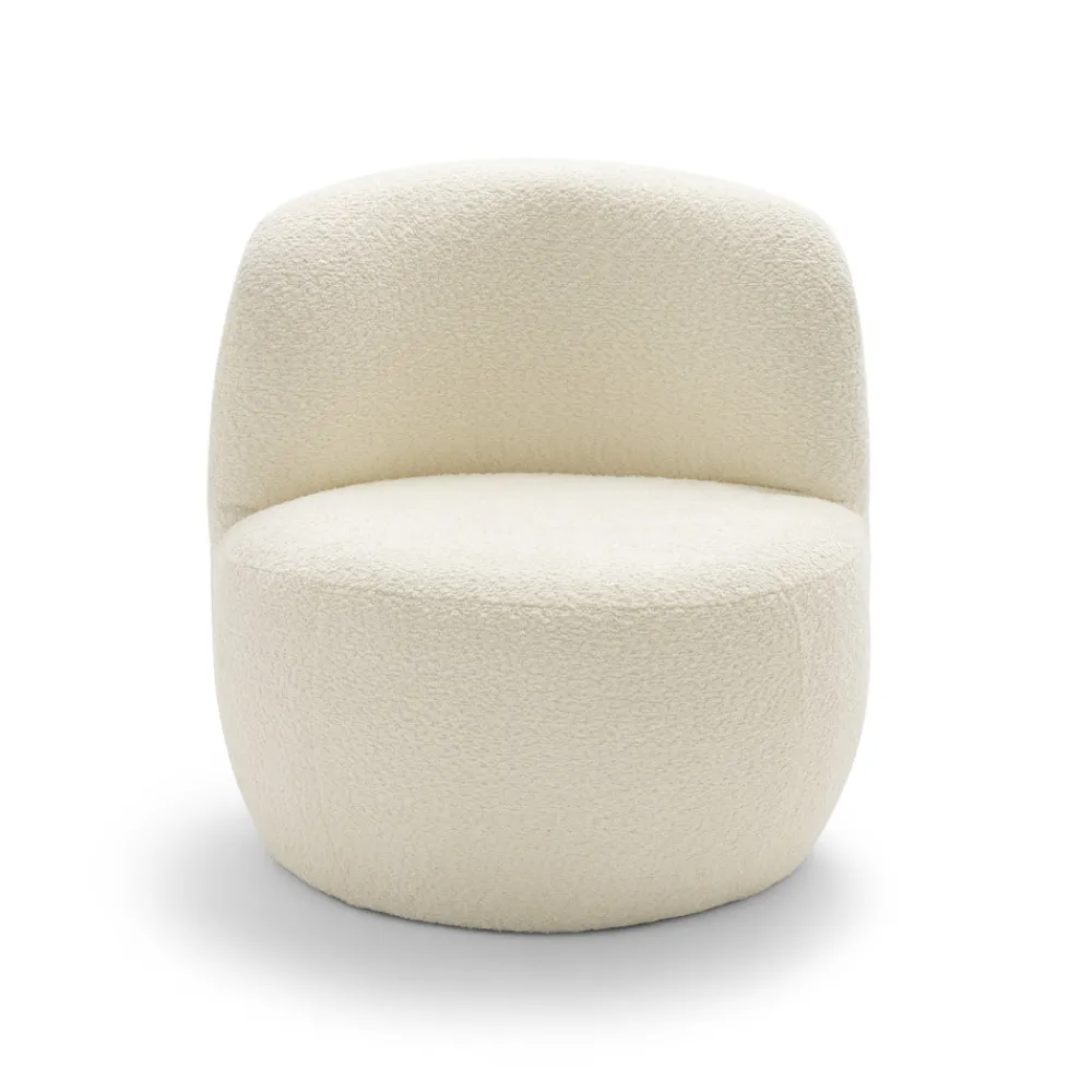 Drawer MO Fauteuil rond en tissu bouclette