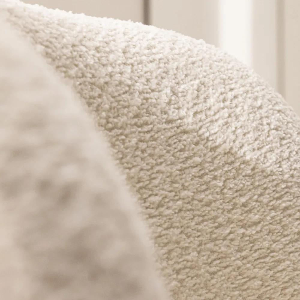 Drawer MO Fauteuil rond en tissu bouclette