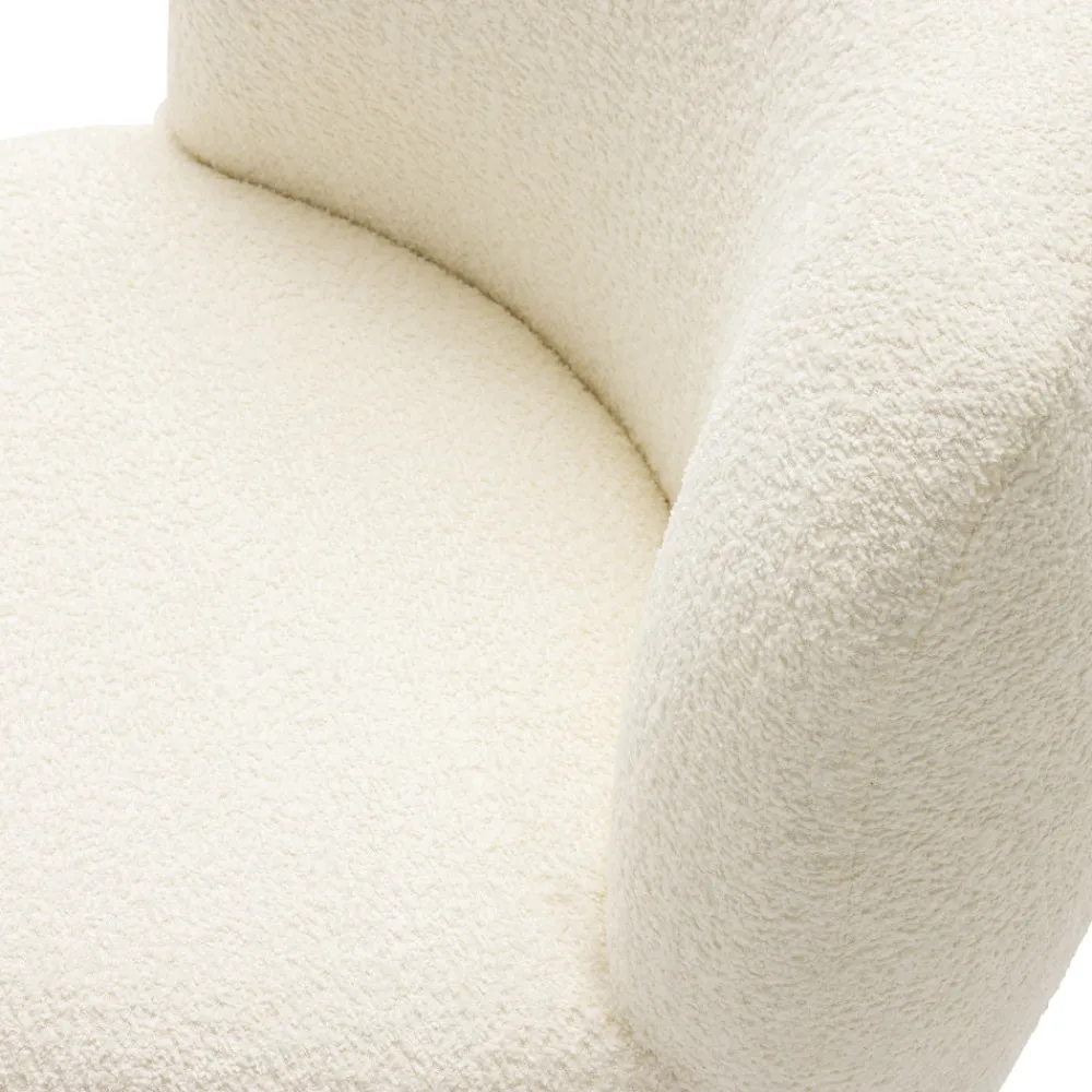 Drawer MO Fauteuil rond en tissu bouclette