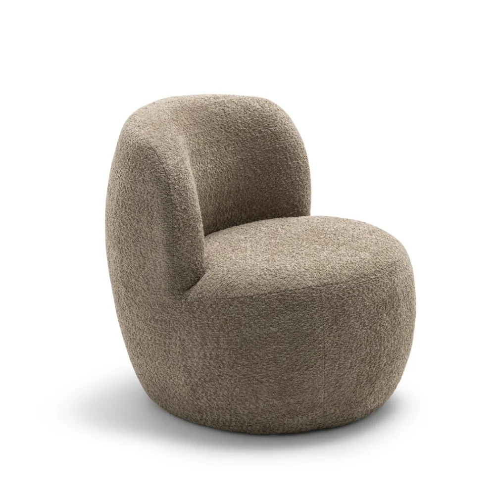 Drawer MO Fauteuil rond en tissu bouclette