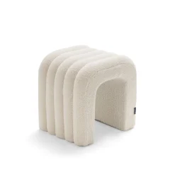 Drawer MUI Lot de 2 tabourets rembourrés en tissu bouclette