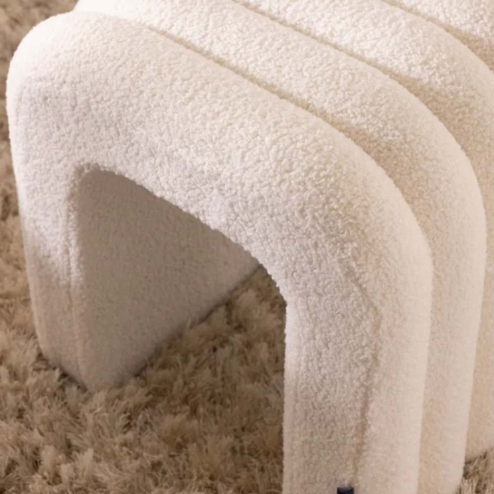 Drawer MUI Lot de 2 tabourets rembourrés en tissu bouclette