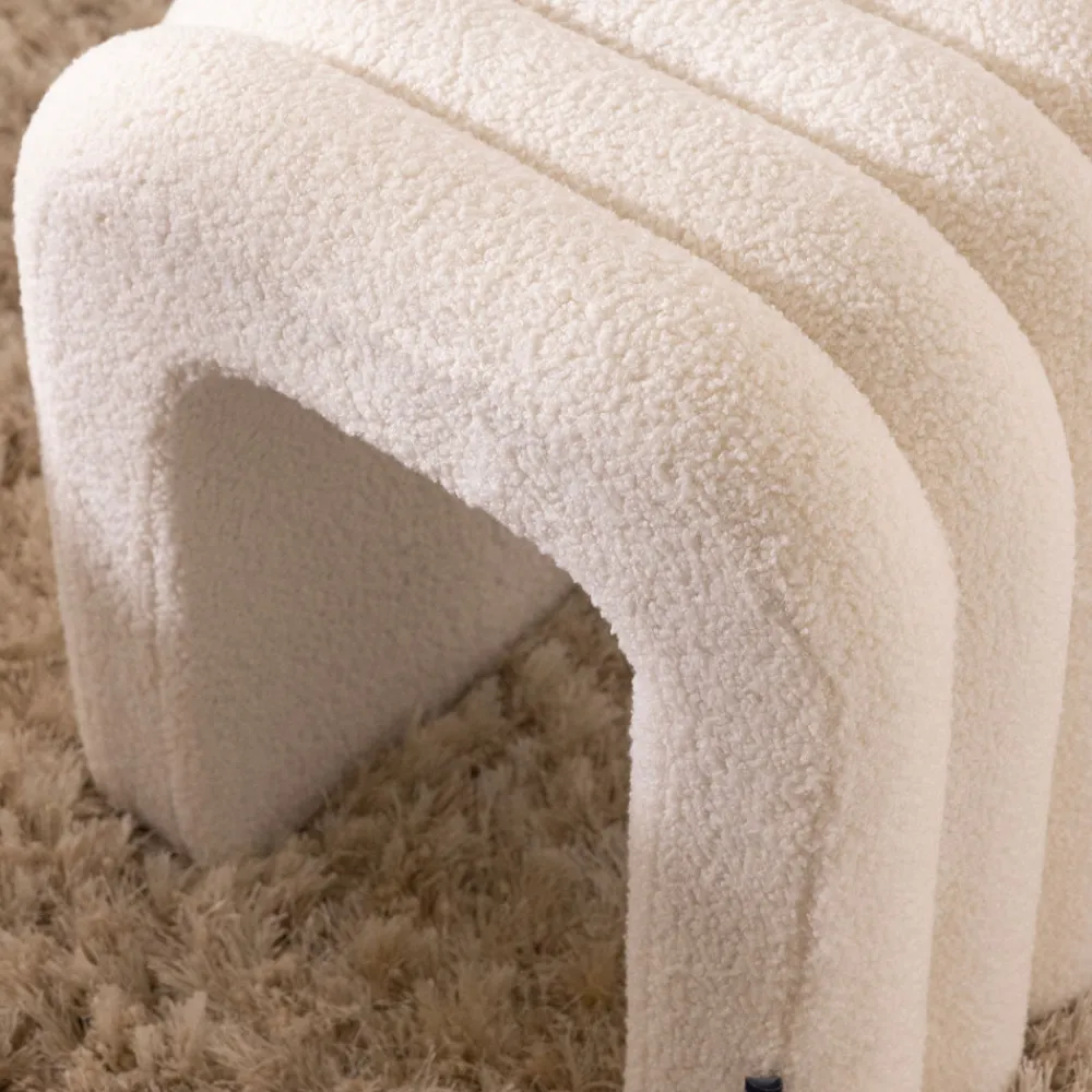 Drawer MUI Tabouret rembourré en tissu bouclette