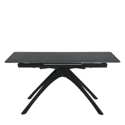No name MYSTARA Table à manger extensible 6 à 8 personnes en céramique et métal 150-200x85cm