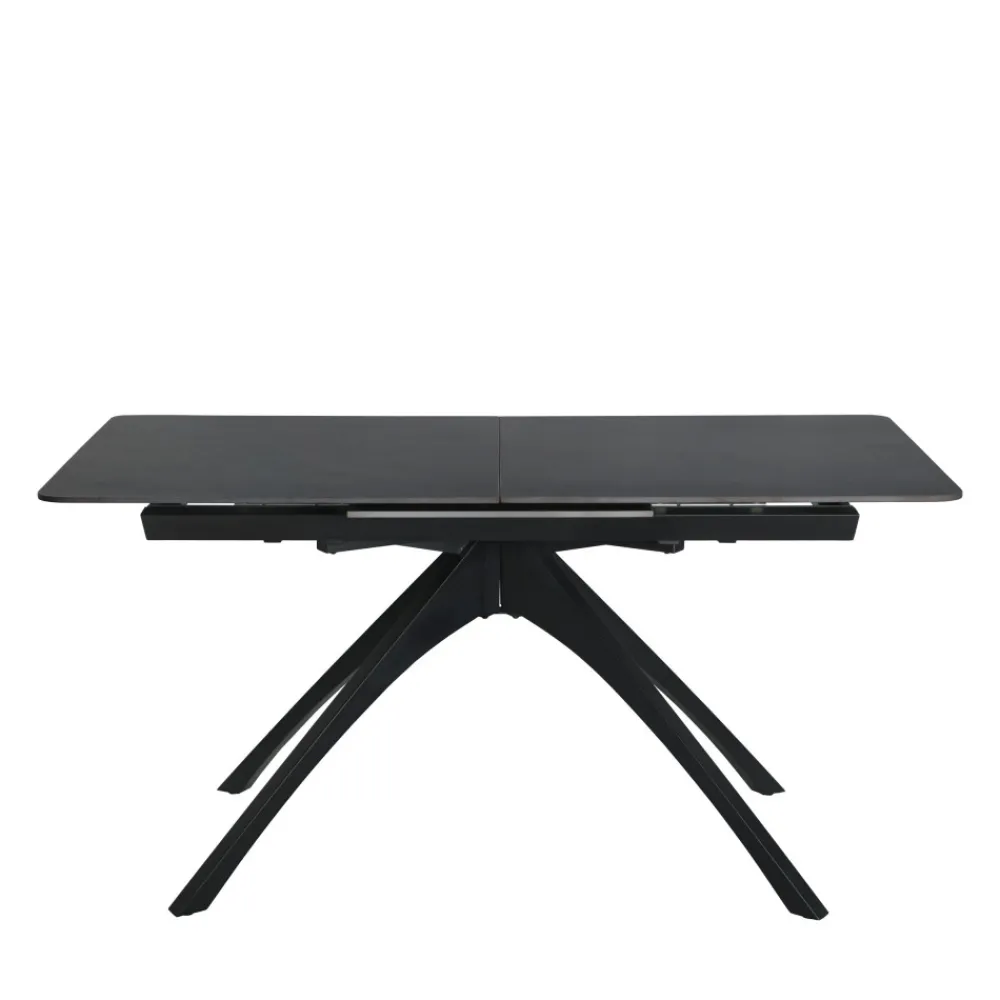 No name MYSTARA Table à manger extensible 6 à 8 personnes en céramique et métal 150-200x85cm