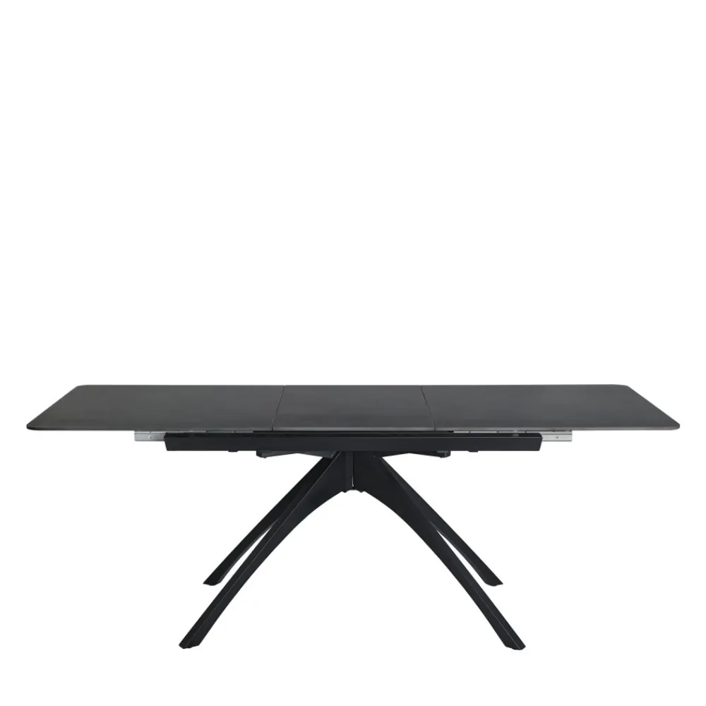 No name MYSTARA Table à manger extensible 6 à 8 personnes en céramique et métal 150-200x85cm