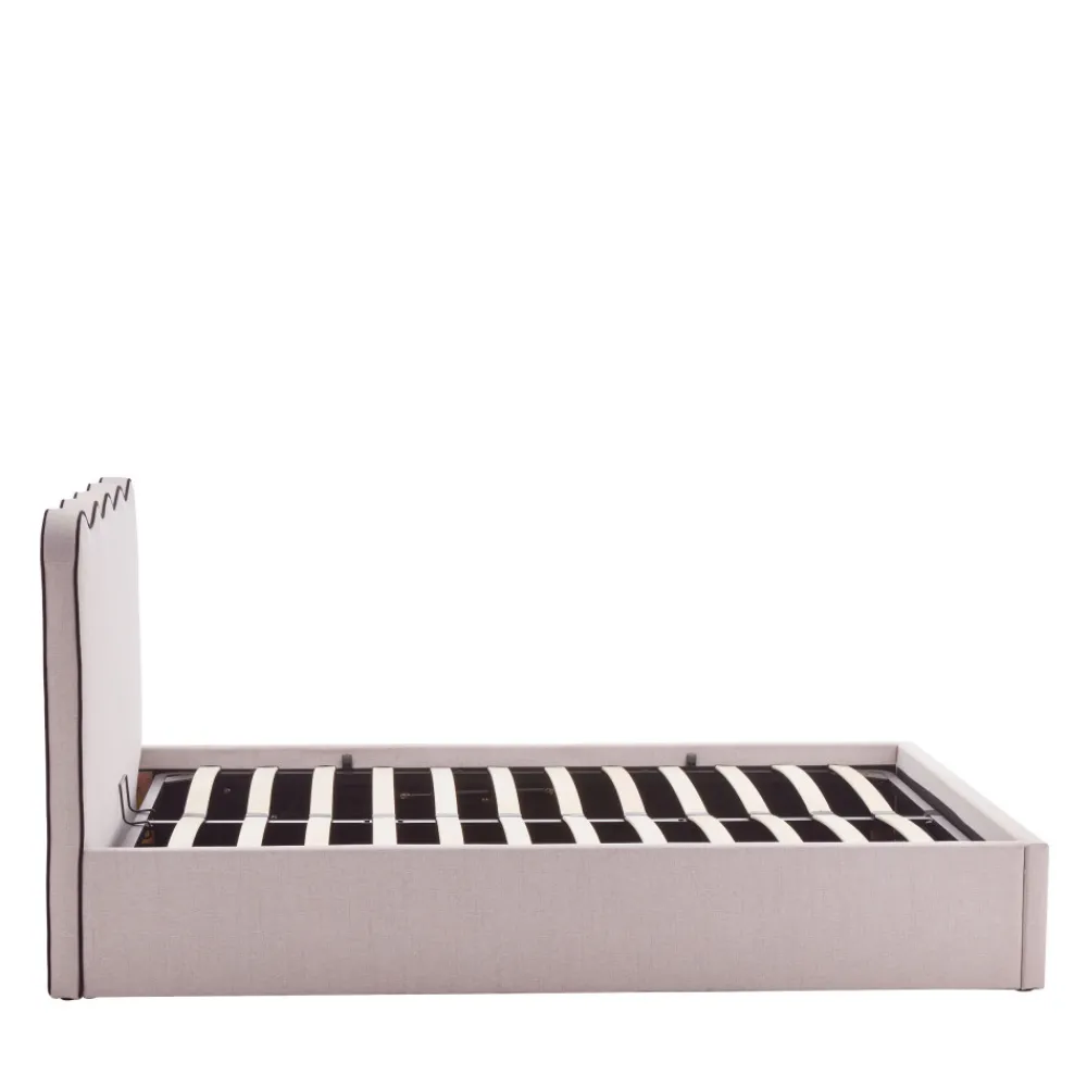 Drawer NAGOYA Lit coffre en tissu avec tête de lit ondulée 160x200cm